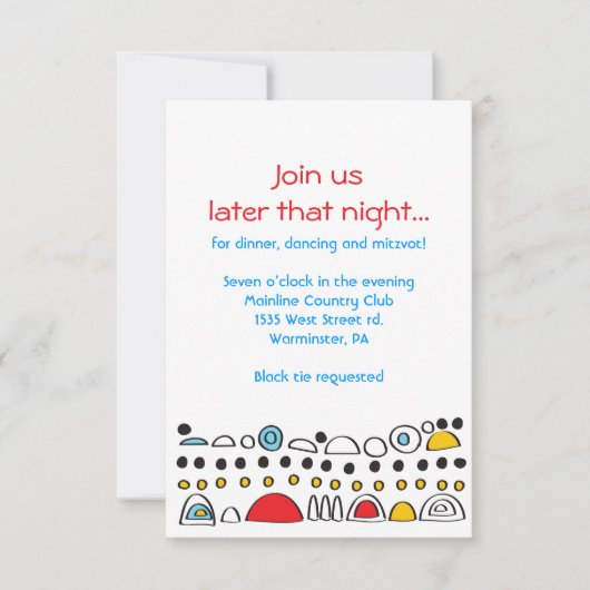POP ART SCRIBBLY Bat Mitzvah Party Kaart (Voorkant)