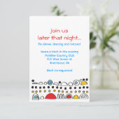 POP ART SCRIBBLY Bat Mitzvah Party Kaart (Staand voorkant)