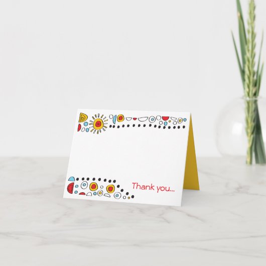 POP ART SCRIBBLY Bat Mitzvah vouwde Hartelijk dank Bedankkaart (Voorkant)