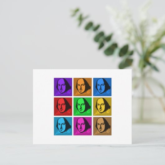 Pop Art Shakespeare Briefkaart (Staand voorkant)