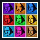 Pop Art Shakespeare Poster<br><div class="desc">Deze kleurrijke kunstversie van Shakespeare is een leuke manier om je liefde voor de Bard van Avon uit te drukken. Beschikbaar op een breed scala aan t-shirts en geschenken.</div>