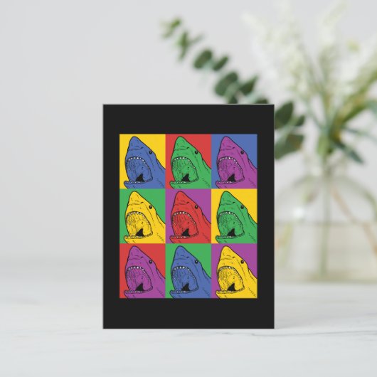Pop Art Shark Briefkaart (Staand voorkant)