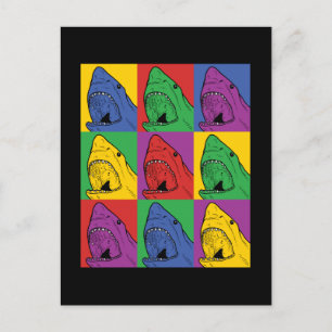 Pop Art Shark Briefkaart