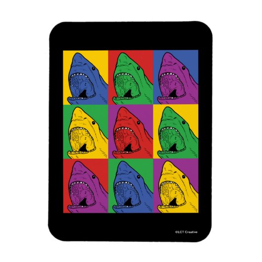 Pop Art Shark Magneet (Verticaal)