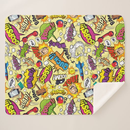 Pop Art Sherpa Deken (Voorkant (horizontaal))