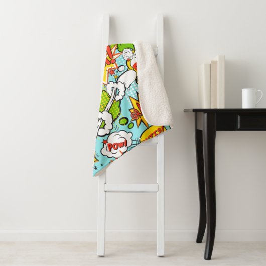 Pop Art Sherpa Deken (In situ)