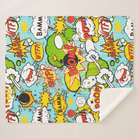 Pop Art Sherpa Deken (Voorkant (horizontaal))