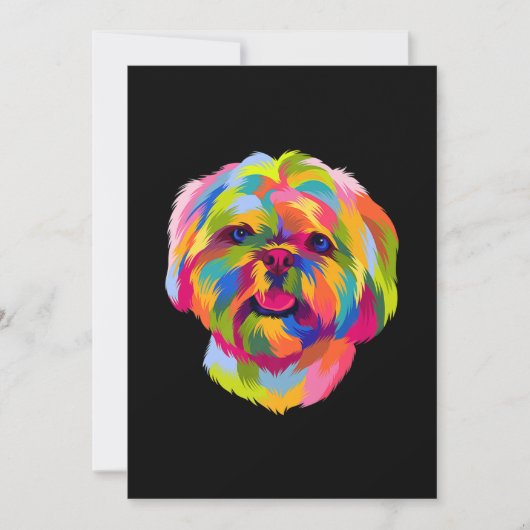 Pop Art Shih Tzu Cute Puppy Eigenaar Bedankkaart (Voorkant)