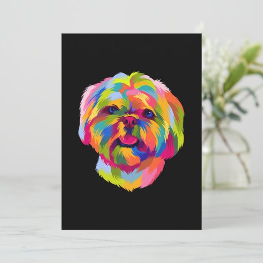 Pop Art Shih Tzu Cute Puppy Eigenaar Bedankkaart (Staand voorkant)