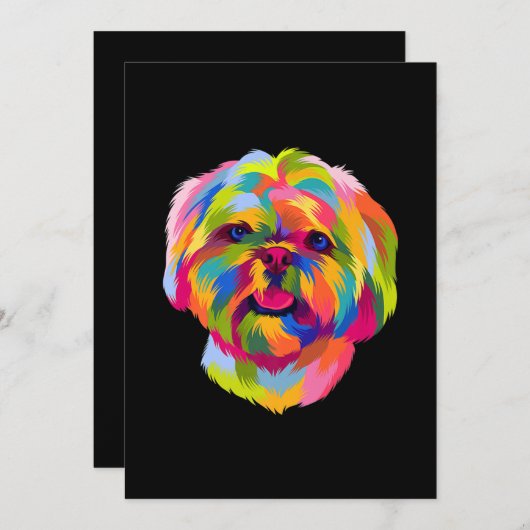 Pop Art Shih Tzu Cute Puppy Eigenaar Bedankkaart (Voorkant / Achterkant)