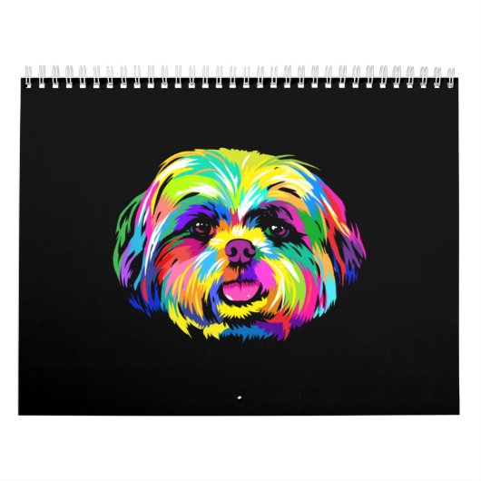 Pop Art Shih Tzu Hondenliefhebbers Kalender (Hoes)