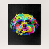 Pop Art Shih Tzu Hondenliefhebbers Legpuzzel (Verticaal)