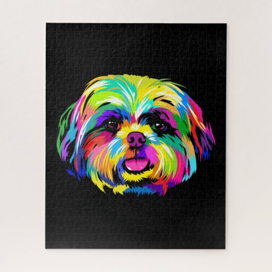 Pop Art Shih Tzu Hondenliefhebbers Legpuzzel (Verticaal)