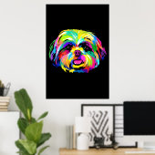 Pop Art Shih Tzu Hondenliefhebbers Poster (Thuiskantoor)