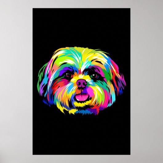 Pop Art Shih Tzu Hondenliefhebbers Poster (Voorkant)