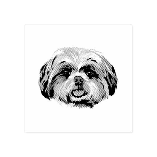 Pop Art Shih Tzu Hondenliefhebbers Rubberstempel (Afrduk)