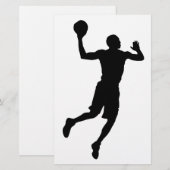 Pop Art Silhouet Basketballspeler Briefpapier (Voorkant / Achterkant)