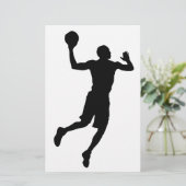 Pop Art Silhouet Basketballspeler Briefpapier (Staand voorkant)