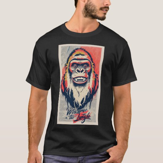 Pop Art Silkscreen Gorilla met Neon kleuren T-shirt (Voorkant)