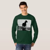 Pop Art Sjabloon Deep Forest Green Elegant Modern T-shirt (Voorkant volledig)