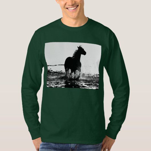 Pop Art Sjabloon Deep Forest Green Elegant Modern T-shirt (Voorkant)