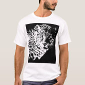 Pop Art Sjabloon Dieren Lopard Hoofd Moderne Manne T-shirt (Voorkant)