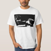Pop Art Sjabloon Mannen Curvet Paard Modern Wit T-shirt (Voorkant)