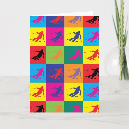 Pop Art Skiing Kaart (Voorkant)