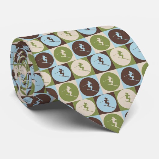 Pop Art Skiing Stropdas (Opgerold)