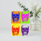 Pop Art Skull Briefkaart (Staand voorkant)