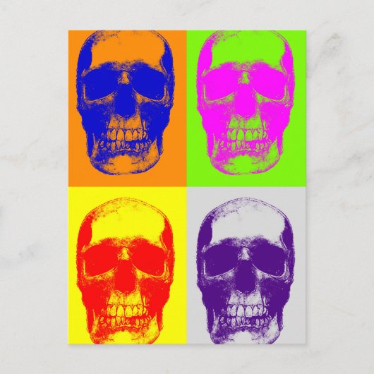 Pop Art Skull Briefkaart (Voorkant)