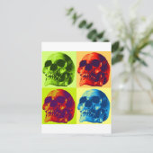 Pop Art Skull Briefkaart (Staand voorkant)