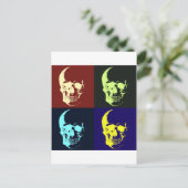 Pop Art Skull Briefkaart (Staand voorkant)