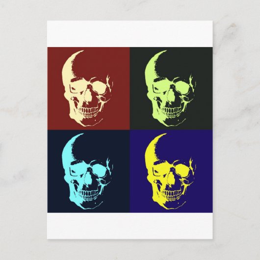Pop Art Skull Briefkaart (Voorkant)
