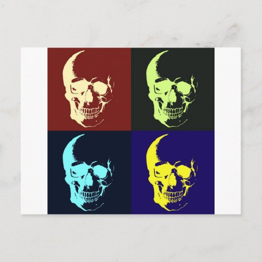 Pop Art Skull Briefkaart (Voorkant)