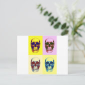 Pop Art Skull Briefkaart (Staand voorkant)