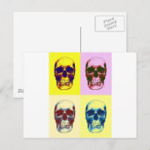 Pop Art Skull Briefkaart (Voorkant / Achterkant)