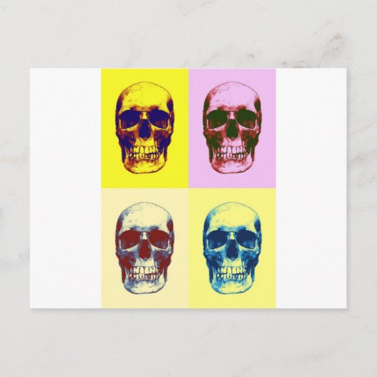 Pop Art Skull Briefkaart (Voorkant)