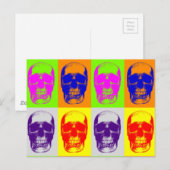 Pop Art Skull Briefkaart (Voorkant / Achterkant)