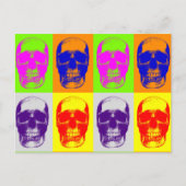 Pop Art Skull Briefkaart (Voorkant)