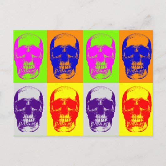 Pop Art Skull Briefkaart (Voorkant)