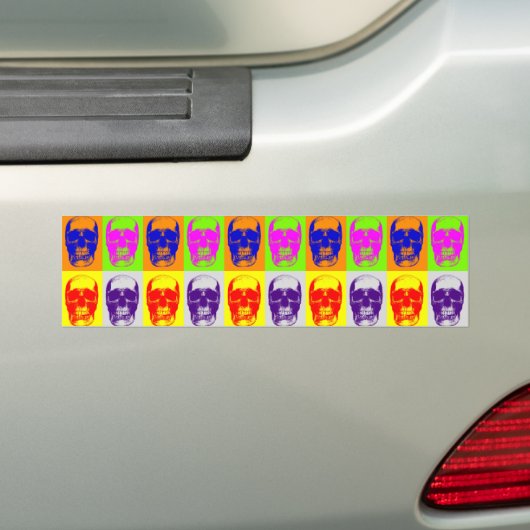 Pop Art Skull Bumpersticker (Op auto)