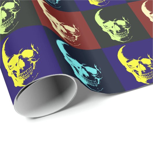 Pop Art Skull Cadeaupapier (Rol Hoek)