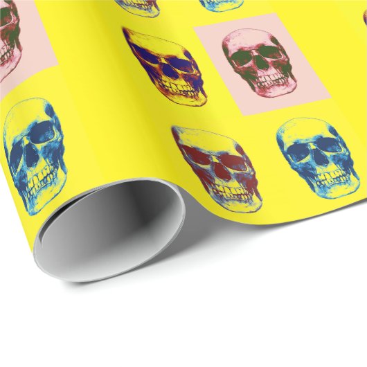 Pop Art Skull Cadeaupapier (Rol Hoek)