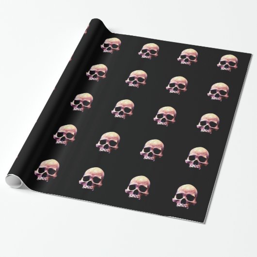 Pop Art Skull Kerst inpakpapier (Uitgerold)