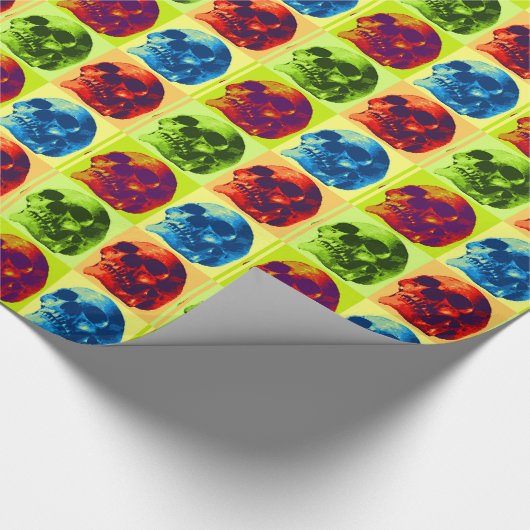 Pop Art Skull Kerst inpakpapier (Hoek)