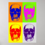 Pop Art Skull Poster<br><div class="desc">Fantasy Art en Heavy Metal Afbeeldingen - 4 kleuren Skull Artwork</div>