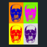 Pop Art Skull Poster<br><div class="desc">Fantasy Art en Heavy Metal Afbeeldingen - 4 kleuren Skull Artwork</div>