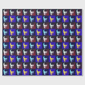 Pop Art Skull Retro Style Miami Cadeaupapier (Vlak)
