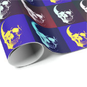 Pop Art Skull Retro Style Miami Cadeaupapier (Rol Hoek)